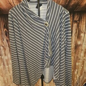Bobeau Blue and White Striped Tunic